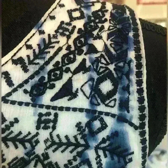 KNOX ROSE SHIFT YOKE TIE-DYE LOOK BOHO EMBROIDERY CASUAL SUMMER DRESS SIZE MED - Picture 6 of 16